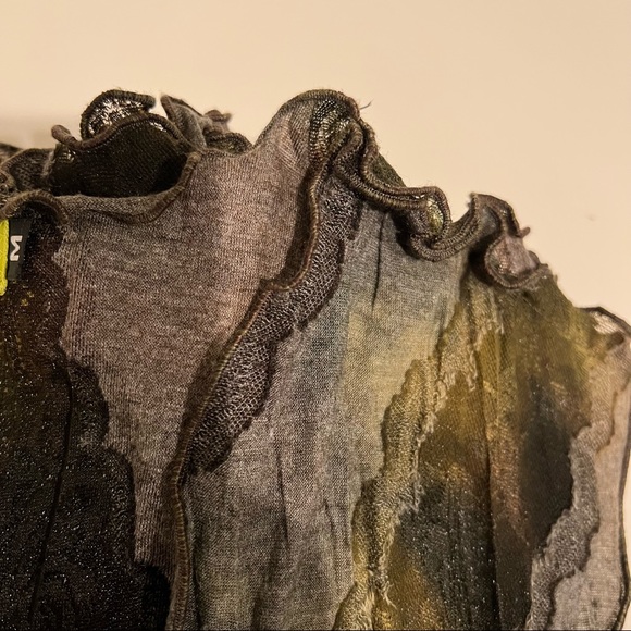 Giselle Shepatin handmade vest, semi-sheer, burnout floral theme/ lagenlook, M - Picture 8 of 15